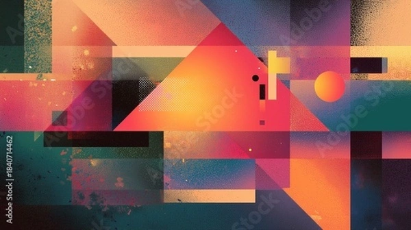 Obraz Geometric abstract color composition