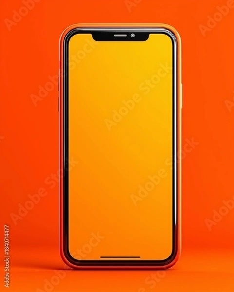 Obraz Orange smartphone with yellow screen