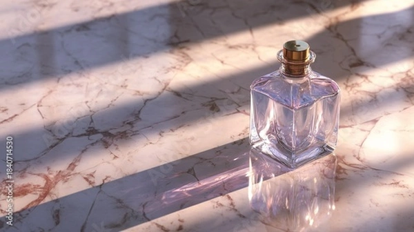 Obraz Elegant glass bottle on marble surface