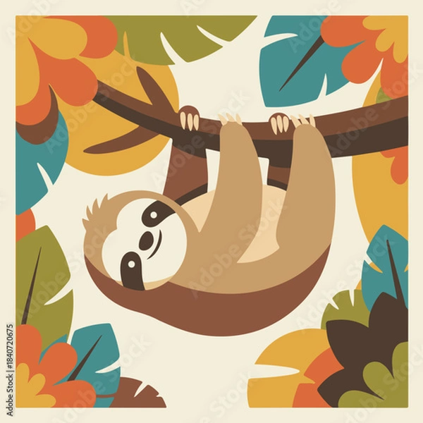 Obraz Serene Sloth Illustration