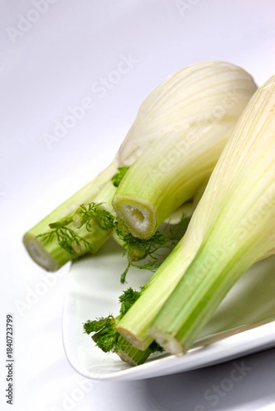 Obraz Close up of a green vegetable on a white background