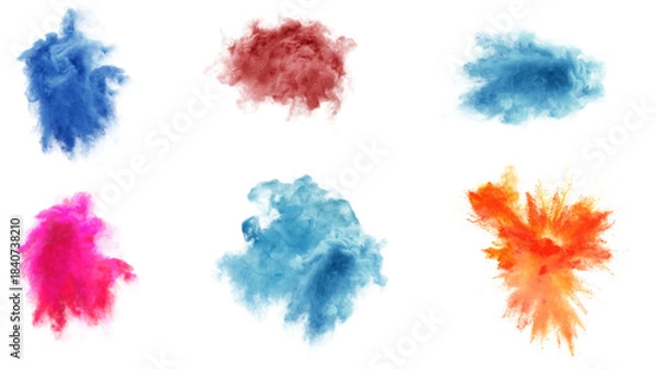 Fototapeta beautiful and colorful abstract wavy smoke effect isolated transparent background, editable vector artwork ai illustration file, vibrant multicolor flowing vapor curve element