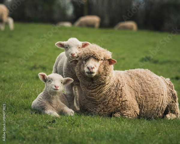 Obraz Ewe with two lambs