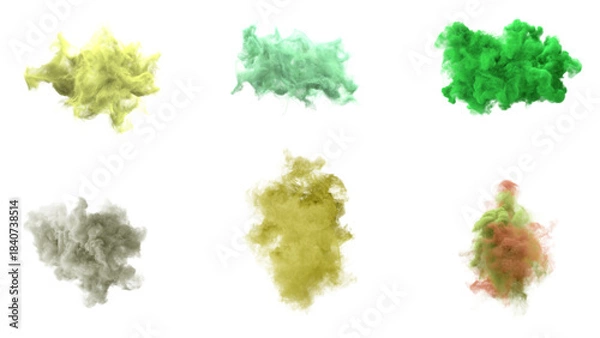 Fototapeta beautiful and colorful artistic swirl smoke effect isolated transparent background, editable vector artwork ai illustration file, dynamic multicolor mist vapor abstract form