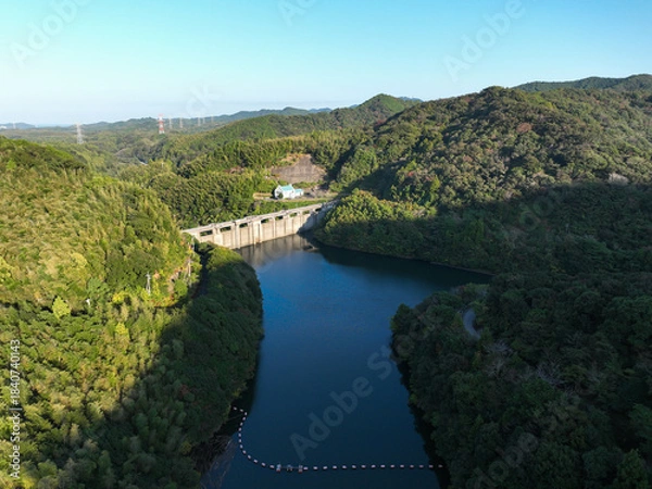 Obraz 徳島県阿南市　福井ダム　ダム湖