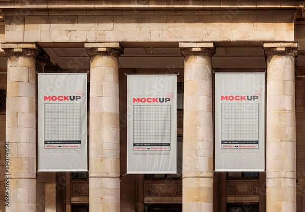 Obraz Banners on Entrance Mockup