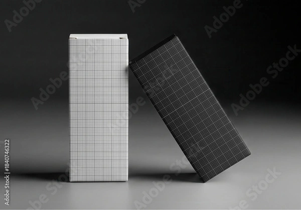Obraz Rectangular Vertical Packaging Boxes Mockup
