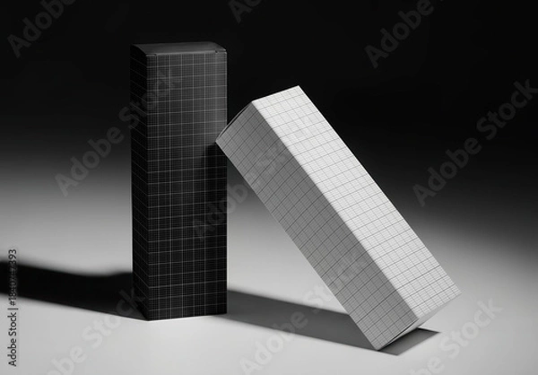 Obraz Vertical Stand Packaging Boxes Mockup