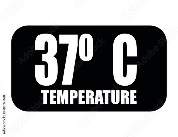 Fototapeta 37° C. Temperature degrees celsius vector isolated on white background