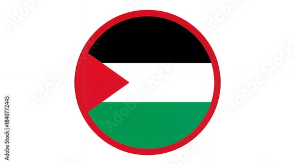 Obraz palestine flag in circle frame