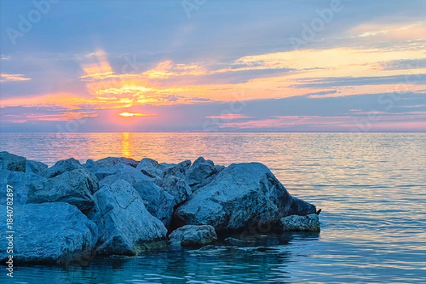 Obraz sunset over Lake Michigan