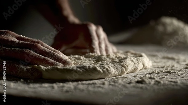 Fototapeta Dough Kneading Hands: Baking, Flour, Artisan Bread
