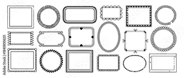 Obraz Collection of decorative geometric frames and borders