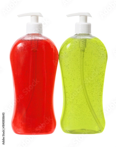Obraz Plastic Bottle with liquid soap on a white background