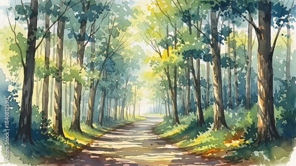 Obraz Sunlit forest path