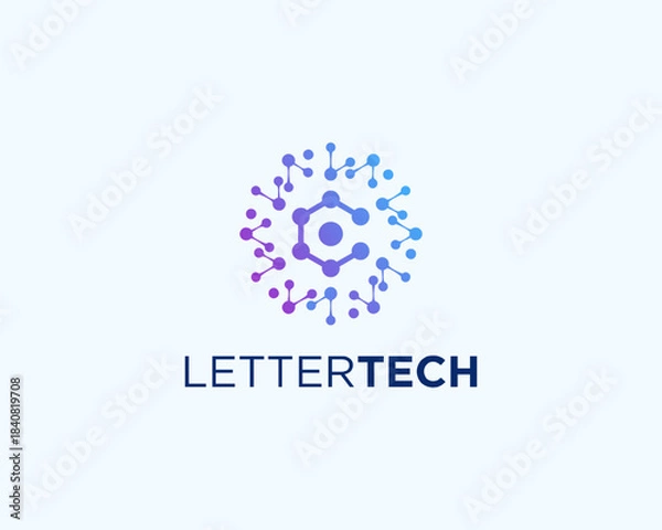 Obraz C technology letter logo