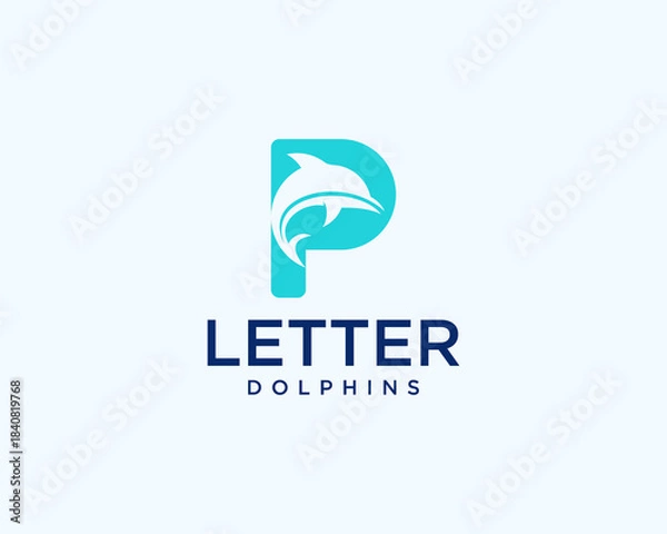 Obraz Dolphin letter P logo