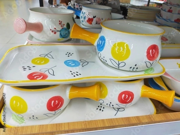 Obraz ceramic teapot and cup