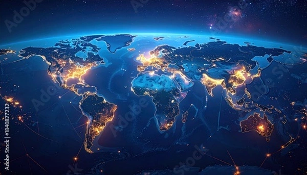 Obraz World at night global lighting