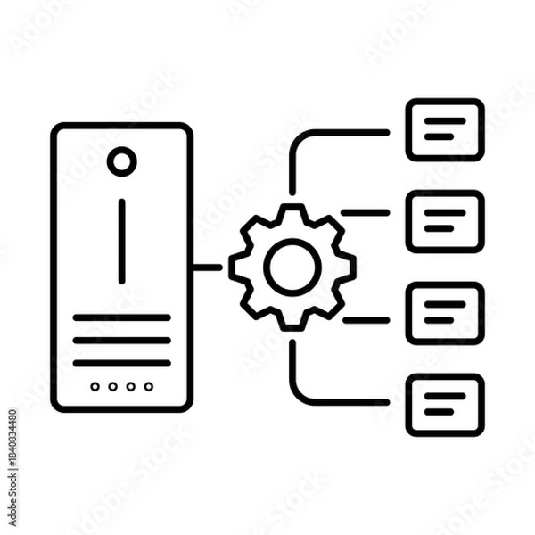 Fototapeta Load Balancer Icon, Server - Network Distribution, Traffic Management, Cloud Load Balancing, DevOps Solutions, Editable Stroke.