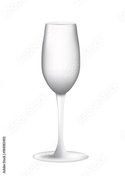 Fototapeta empty wine glass on white background, vector