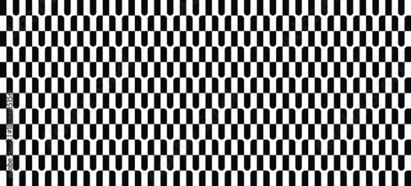 Obraz Abstract Black and White Striped Optical Illusion Pattern Wallpaper Background with Vertical Rectangles and Checkerboard Effect