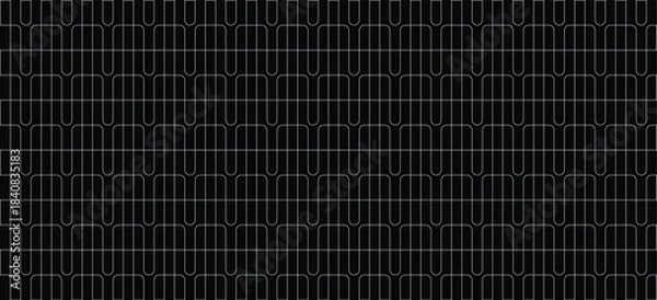 Obraz Seamless Dark Black Background Texture with Fine Minimalist Vertical and Horizontal Grid Mesh Overlay | Digital Hi-Tech Fabric Wallpaper