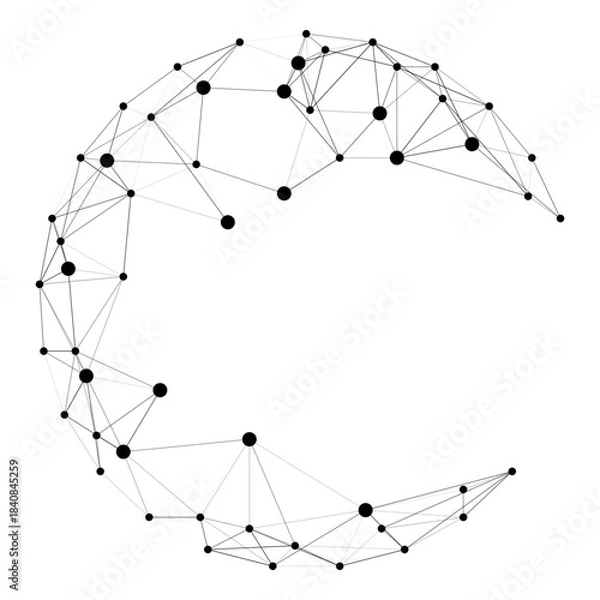 Obraz Abstract Crescent Network Structure  Technology and Connection Concept