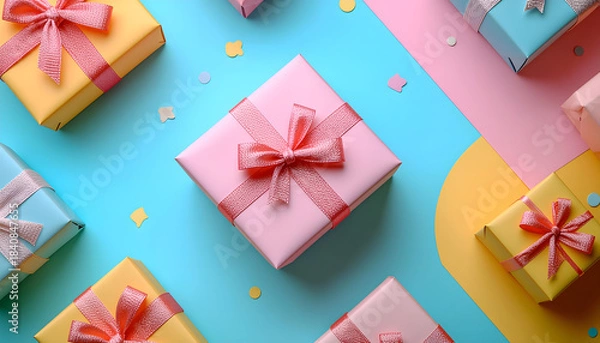 Obraz ポプアート風なプレゼントボックス