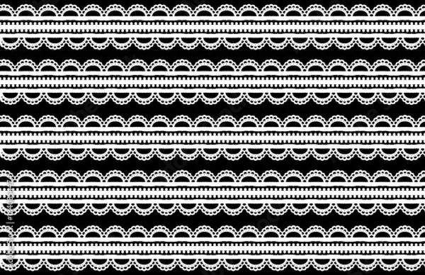 Obraz モノクロの白レースのパターン