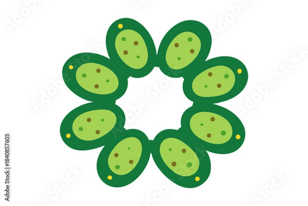 Fototapeta Cucumber slices arranged in a creative stepping path on a clean white background, fresh healthy vegetable concept, top view composition, minimalistic and vibrant food design