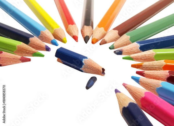 Obraz Colored pencils isolated on white background