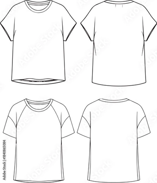 Fototapeta PrintT shirt design templates for front and back views