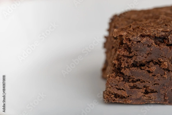 Fototapeta Brownie on white background with copy space
