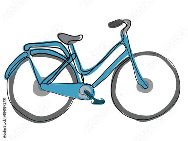 Obraz Bicycle in a continuous line pattern.