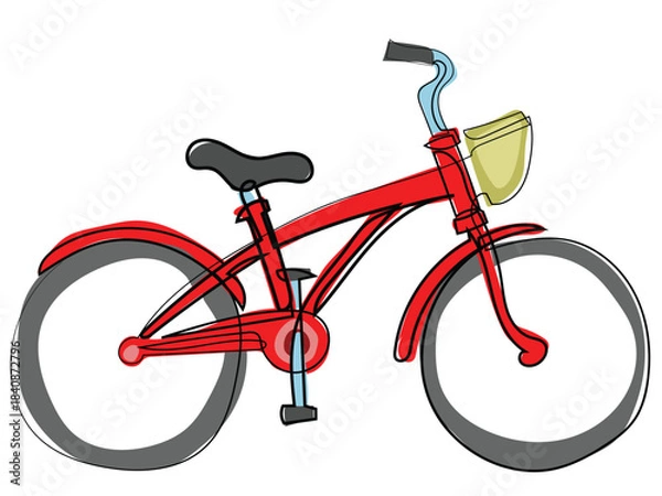 Obraz Bicycle in a continuous line pattern.