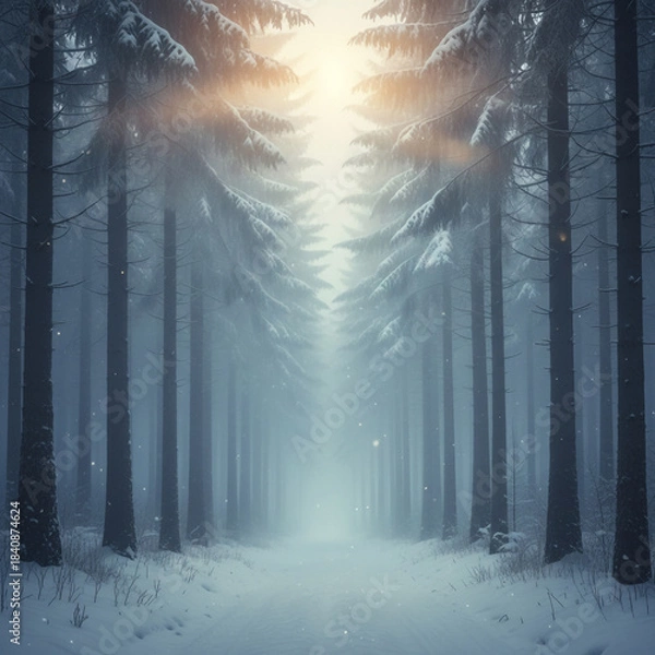 Obraz forest in the snow