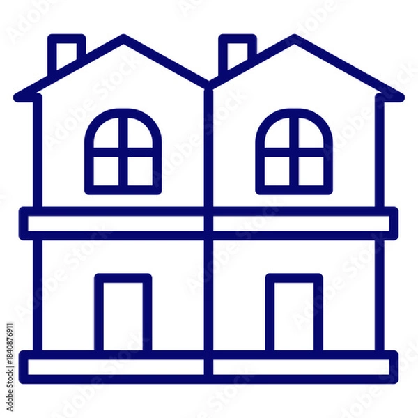 Obraz housing duplex icon vector