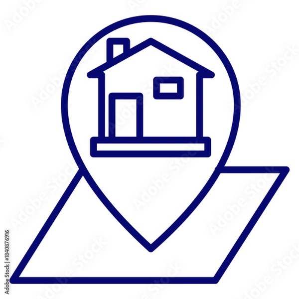 Obraz  house location icon vector