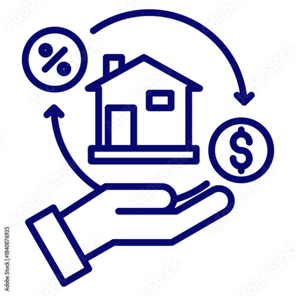Obraz house mortgage icon vector