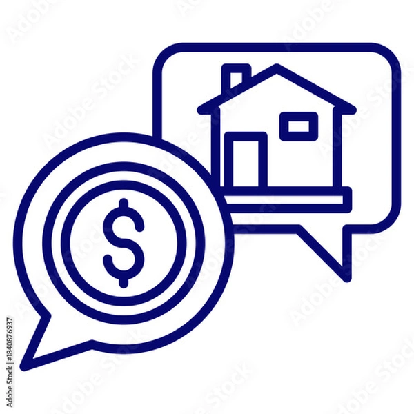 Obraz house negotiation process icon vector