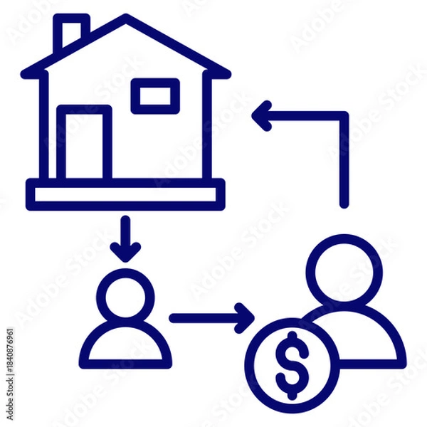 Obraz house rental icon vector