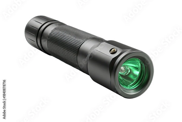 Obraz Black flashlight casts green light in dark