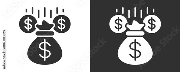 Fototapeta Funding Icon Set Vector Collection Isolated In Black And White