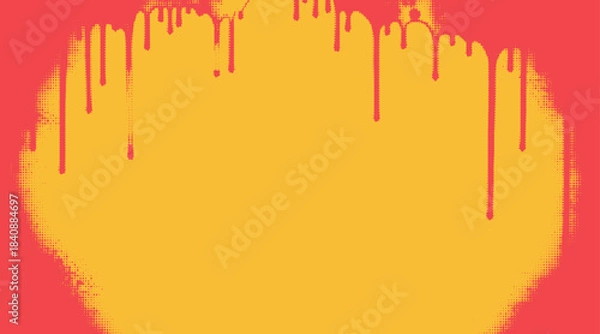 Obraz grunge ink drip orange background