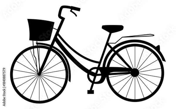 Obraz シンプルな自転車のシルエットイラスト