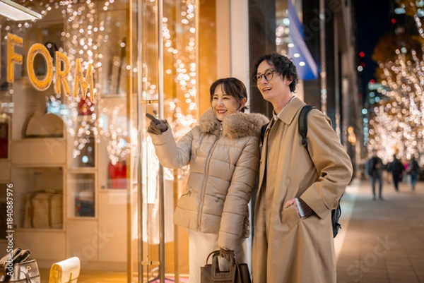 Obraz 男女　イルミネーション　デート