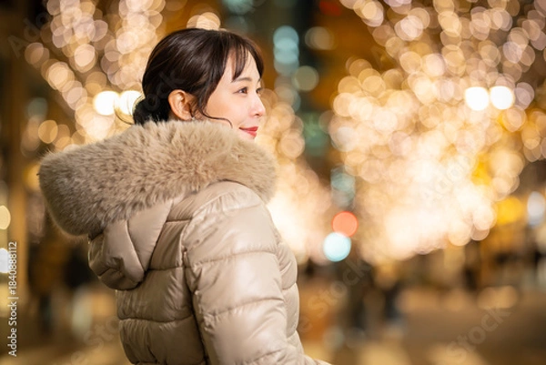 Obraz 女性　イルミネーション