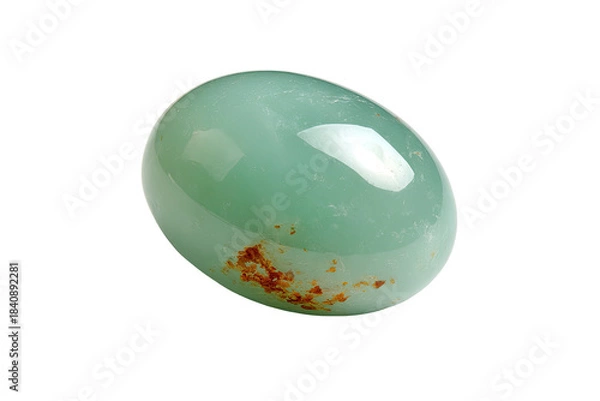Obraz Oval, light green gemstone with inclusions