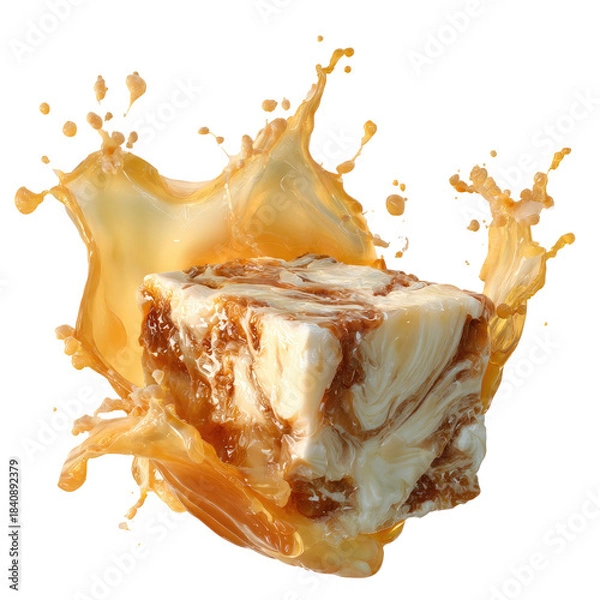 Obraz Caramel-swirled confection in liquid splash